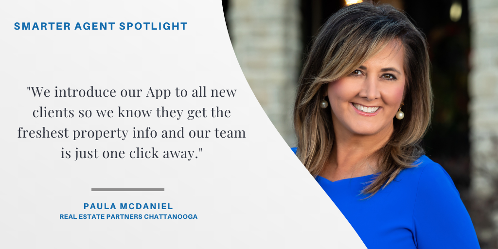 Paula McDaniel and her team post about their app frequently to let their clients know the benefits of working with their Real Estate Partners Chattanooga App